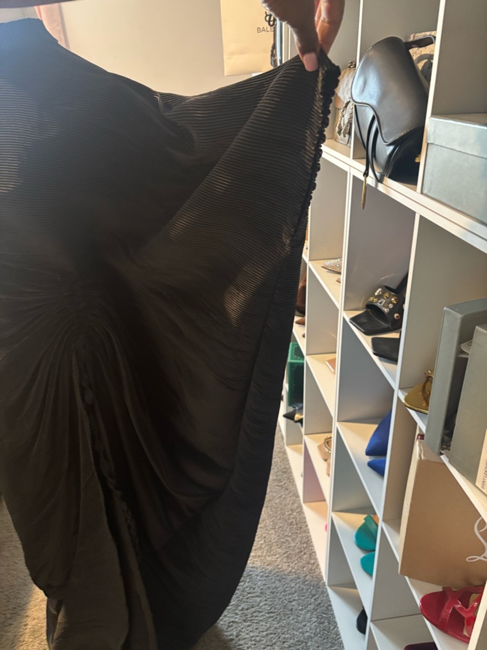 Elegant Black Draped Women’s Dress - Picture 8 of 12